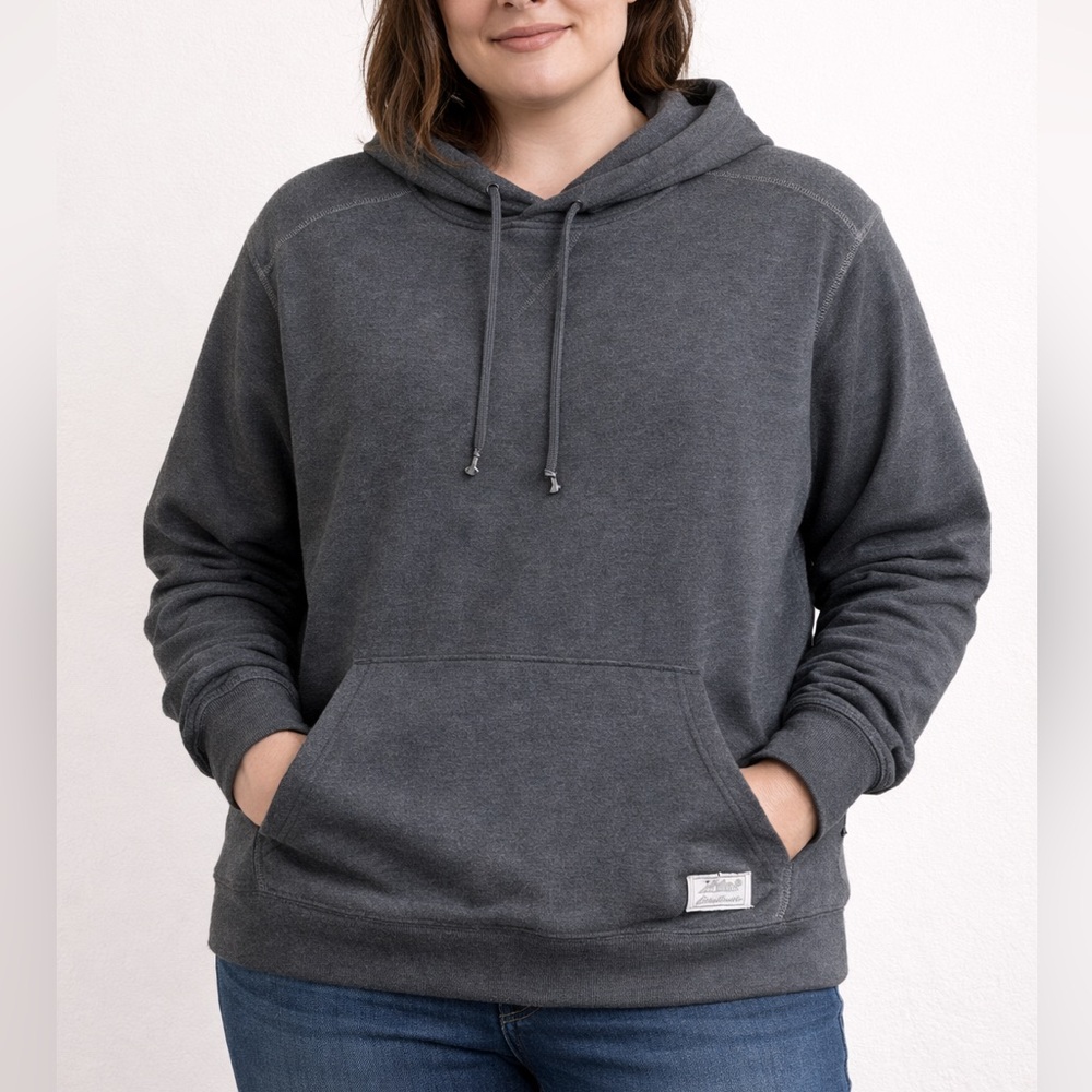 Eddie Bauer Womens Dark Gray Hoodie Drawstring Sweatshirt Active Loungewear